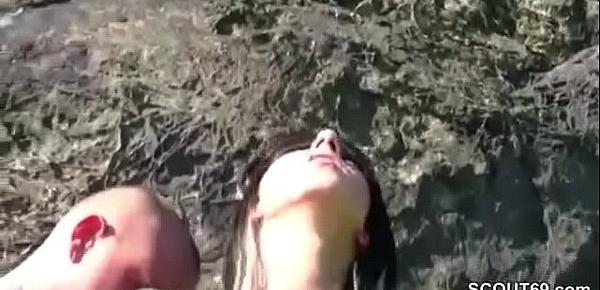  German Teen Caught Sunbathing and Seduce to Fuck by Stranger
